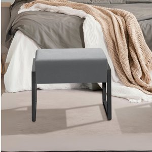 Puff Banqueta Cancún Retangular Sala Estar e Recepção Veludo