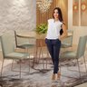 Conjunto Sala de Jantar Dubai Mesa 110cm Mdf Vidro Off White Com 4 Cadeiras Dubai - 12