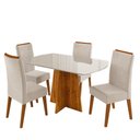 Ver imagem 2 de Mesa de Jantar 4 Lugares Lunara com Vidro Mel/off White/pastel - Viero Móveis