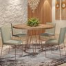 Conjunto Sala de Jantar Mesa MDF/BP e 4 Cadeiras Dubai  - 1