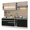 Ver imagem 3 de Armário de Cozinha Completa 220cm Branco/Preto/Crema Parma Madesa 02