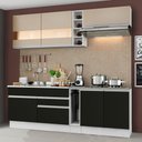Ver imagem 1 de Armário de Cozinha Completa 220cm Branco/Preto/Crema Parma Madesa 02