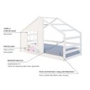 Ver imagem 4 de Cama Montessoriano Casinha com Janela Madeira Maciça Branco Housin
