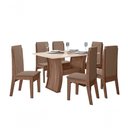 Ver imagem 4 de Conjunto Sala De Jantar 1,35 Com 6 Cadeiras Amêndoa 73B