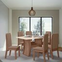 Ver imagem 1 de Conjunto Sala De Jantar 1,35 Com 6 Cadeiras Amêndoa 73B