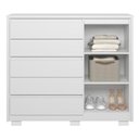 Ver imagem 2 de Cômoda Sapateira Duetto 5 Gavetas Branco - Abz