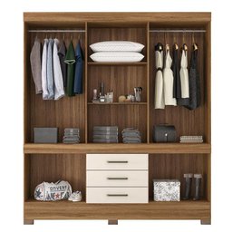 Guarda Roupa Casal 10 Portas New Murano Amêndola Off White - Demóbile - 3