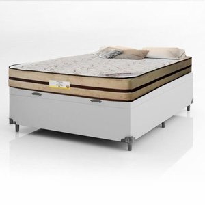 Cama Box com Baú Casal + Colchão de Molas Ensacadas - Atlanta - Apolospuma Premium - 138x188x64cm:br