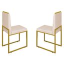 Ver imagem 1 de Conjunto Duas Cadeiras Sala Jantar Barcelona Base Dourado:bege