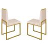 Conjunto Duas Cadeiras Sala Jantar Barcelona Base Dourado:bege - 1