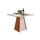 Ver imagem 5 de Sala de Jantar Completa Fler Tampo Madeirado C/ Vidro 90x90cm e 4 Cadeiras Zoe Freijo/off White -