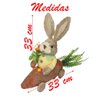 Casal de Coelhos de Palha Páscoa com Carro de Cenoura Decoração 33cm - 4