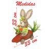 Casal de Coelhos de Palha Páscoa com Carro de Cenoura Decoração 33cm - 3