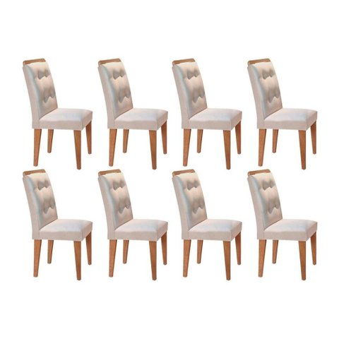 Cadeira Sala de Jantar Imperatriz Kit 8 Un Imbuia/veludo Creme - Rufato