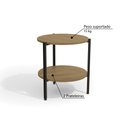Ver imagem 4 de Kit Escritório Industrial com Mesa Estante e Mesa de Canto - Freijó/Preto