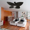 Ver imagem 3 de Ventilador de Teto Com Controle Remoto Natuvent Dahlia Led 4 Pás Madeira Preto 4000k Branco Neutro