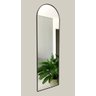 Espelho Oval de Metal com a Base Reta Mobília Express Grande Dourado - 1