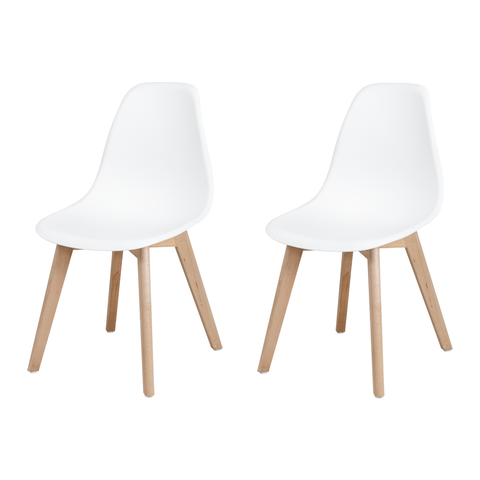 Kit 2 Cadeiras Eames Wood Branca Polipropileno Sala Jantar Cozinha