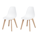 Ver imagem 1 de Kit 2 Cadeiras Eames Wood Branca Polipropileno Sala Jantar Cozinha