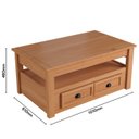 Ver imagem 3 de Mesa de Centro 1 Gaveta em Madeira Maciça Nordik Marrom Caramelo
