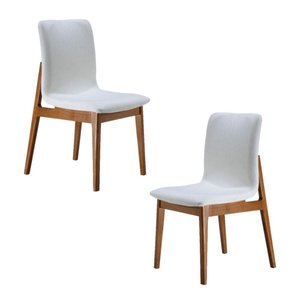 Conjunto de 2 Cadeiras Esmeralda - Madeira Maciça, Encosto Estofado - Távoli Decor
