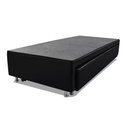 Ver imagem 2 de Cama Box Bicama Auxiliar Solteiro Corino Espuma 8cm 40x88x188 Preto