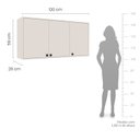Ver imagem 3 de Armário Aéreo de Cozinha 3 Portas 120cm Rubi Branco Off White Yescasa