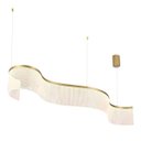 Ver imagem 1 de Lustre Pendente Ondas Orgânico Sinuous Otranto Atenas Led 3 Cores Dourado 1,26m 28w Bivolt