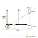 Ver imagem 4 de Lustre Pendente Ondas Orgânico Sinuous Otranto Atenas Led 3 Cores Dourado 1,26m 28w Bivolt