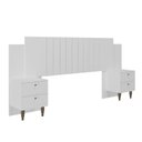 Ver imagem 2 de Cabeceira Extensível em MDF 2 Mesas de Apoio Gênova Branco