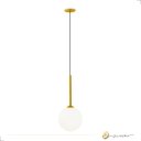 Ver imagem 6 de Luminária Pendente Haste Globo Jabuticaba Dourado Vidro Bola 1xg9 Bivolt