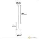 Ver imagem 5 de Luminária Pendente Haste Globo Jabuticaba Dourado Vidro Bola 1xg9 Bivolt