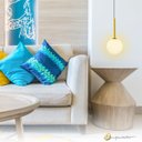 Ver imagem 3 de Luminária Pendente Haste Globo Jabuticaba Dourado Vidro Bola 1xg9 Bivolt