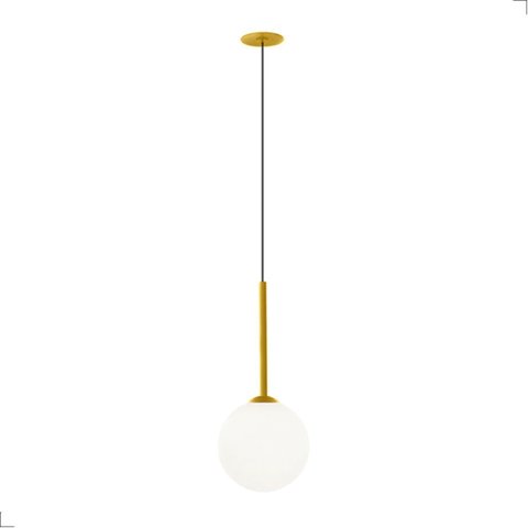 Luminária Pendente Haste Globo Jabuticaba Dourado Vidro Bola 1xg9 Bivolt