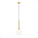 Ver imagem 1 de Luminária Pendente Haste Globo Jabuticaba Dourado Vidro Bola 1xg9 Bivolt