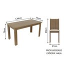 Ver imagem 3 de Conjunto Sala de Jantar Madesa Analu Mesa Tampo de Madeira com 6 Cadeiras Rustic/Pérola Cor:Rustic/P