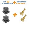 Kit 02 Acabamento Preto Quadrado Registro Pressão - Docol - 4