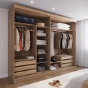 Ver imagem 3 de Guarda Roupa Gavino Casal 2 Portas de Correr Espelho 238cm Carvalho