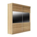 Ver imagem 2 de Guarda Roupa Gavino Casal 2 Portas de Correr Espelho 238cm Carvalho