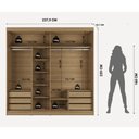 Ver imagem 6 de Guarda Roupa Gavino Casal 2 Portas de Correr Espelho 238cm Carvalho