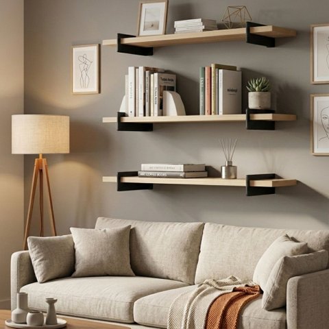 2 Suportes de Parede Invisíveis para Prateleira Fixação Oculta Aço Resistente Design Moderno
