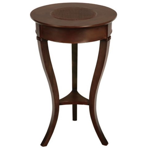 Mesa de Apoio Decorativa Imbuia com Pés em Madeira Maciça