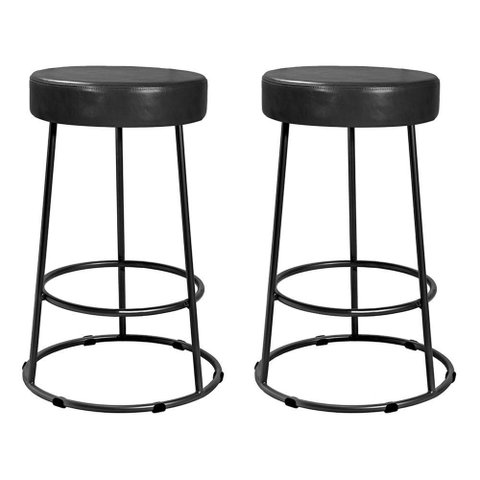 Kit 2 Banquetas Roma 70cm Couríssimo Preto - Salaone