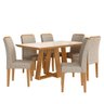 Mesa 1,60 com 6 Cadeiras Espanha Cinamomo/off Prem/bege - M. Arapongas Cinamomo/off Premium/bege - 1