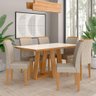 Mesa 1,60 com 6 Cadeiras Espanha Cinamomo/off Prem/bege - M. Arapongas Cinamomo/off Premium/bege - 2