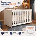Ver imagem 5 de Berço Mali 2 em 1 para Colchão 130x70 cm 100% MDF Branco Fosco