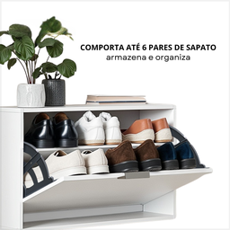 Sapateira Dois Nichos Quarto Porta Basculante Organizadores Mdf Porta Calçados Tênis Saltos Chinelos - 4