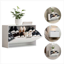 Sapateira Dois Nichos Quarto Porta Basculante Organizadores Mdf Porta Calçados Tênis Saltos Chinelos - 6