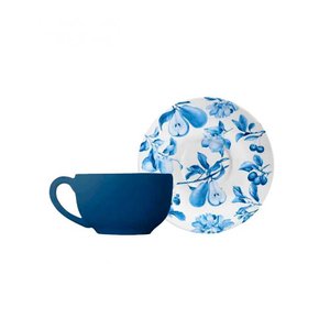 Cj.6 Xícaras Chá C/pires em Cerâmica Coup Frutella 250ml Alleanza