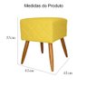 Kit Poltrona Decorativa Marcela Mais Puff Isabela Pés Palito Suede Amarelo - DS Estofados - 5